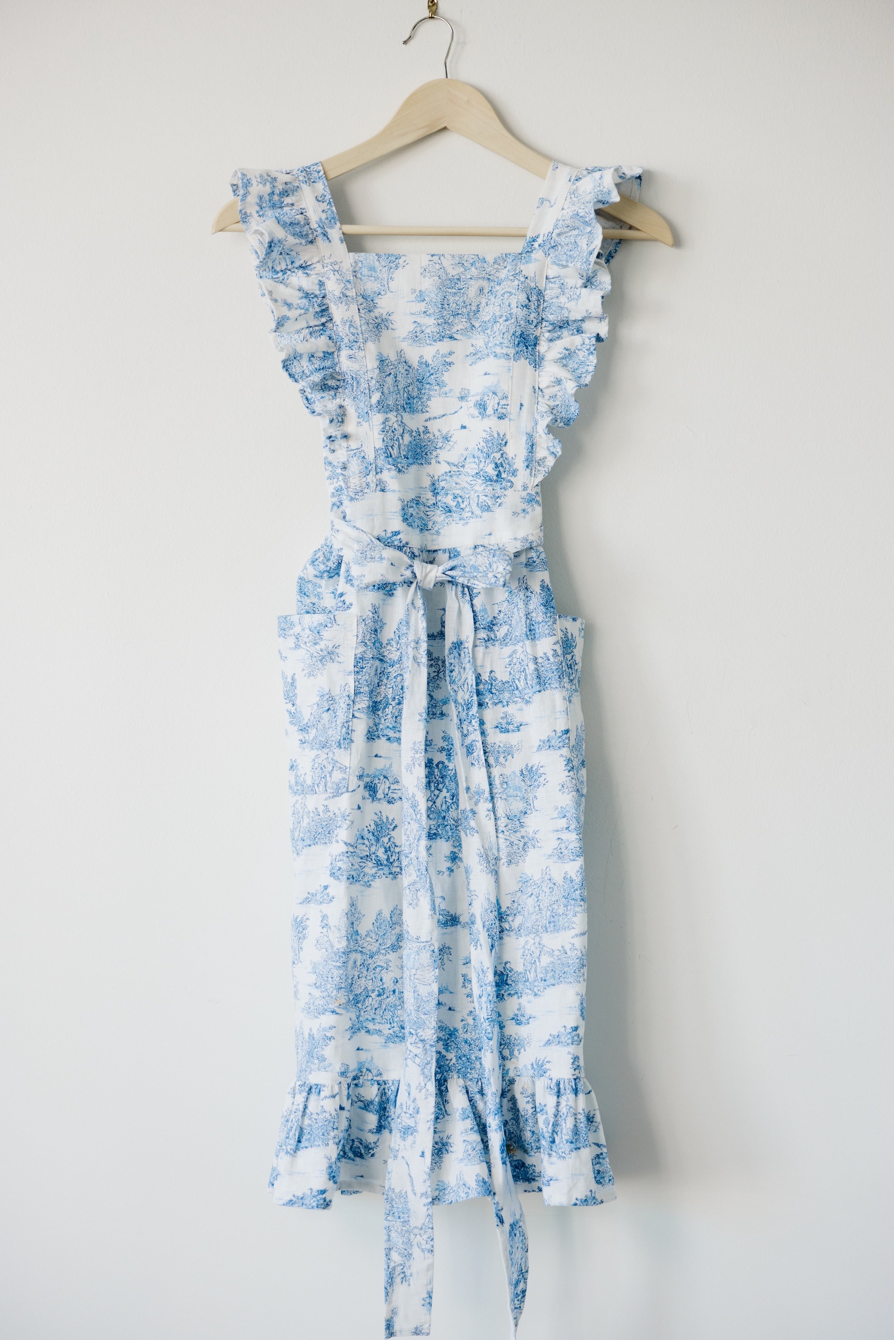 Butterfly - Long Cotton Linen Apron with Sleeves