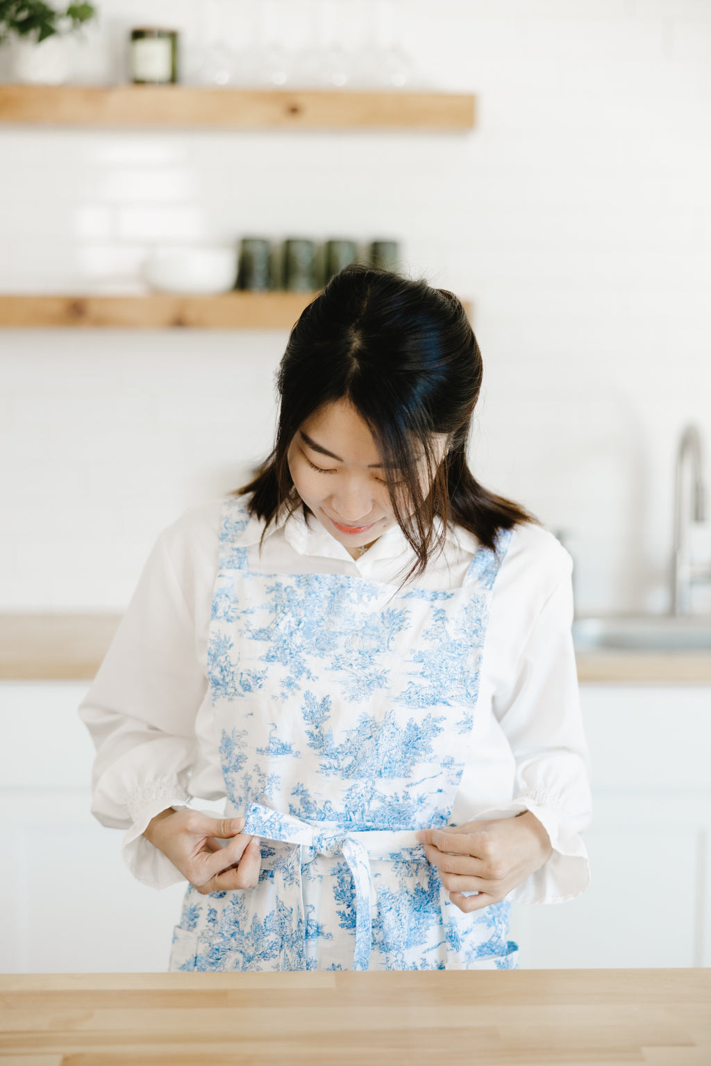 With Grace - Long Sleeveless Cotton Linen Apron