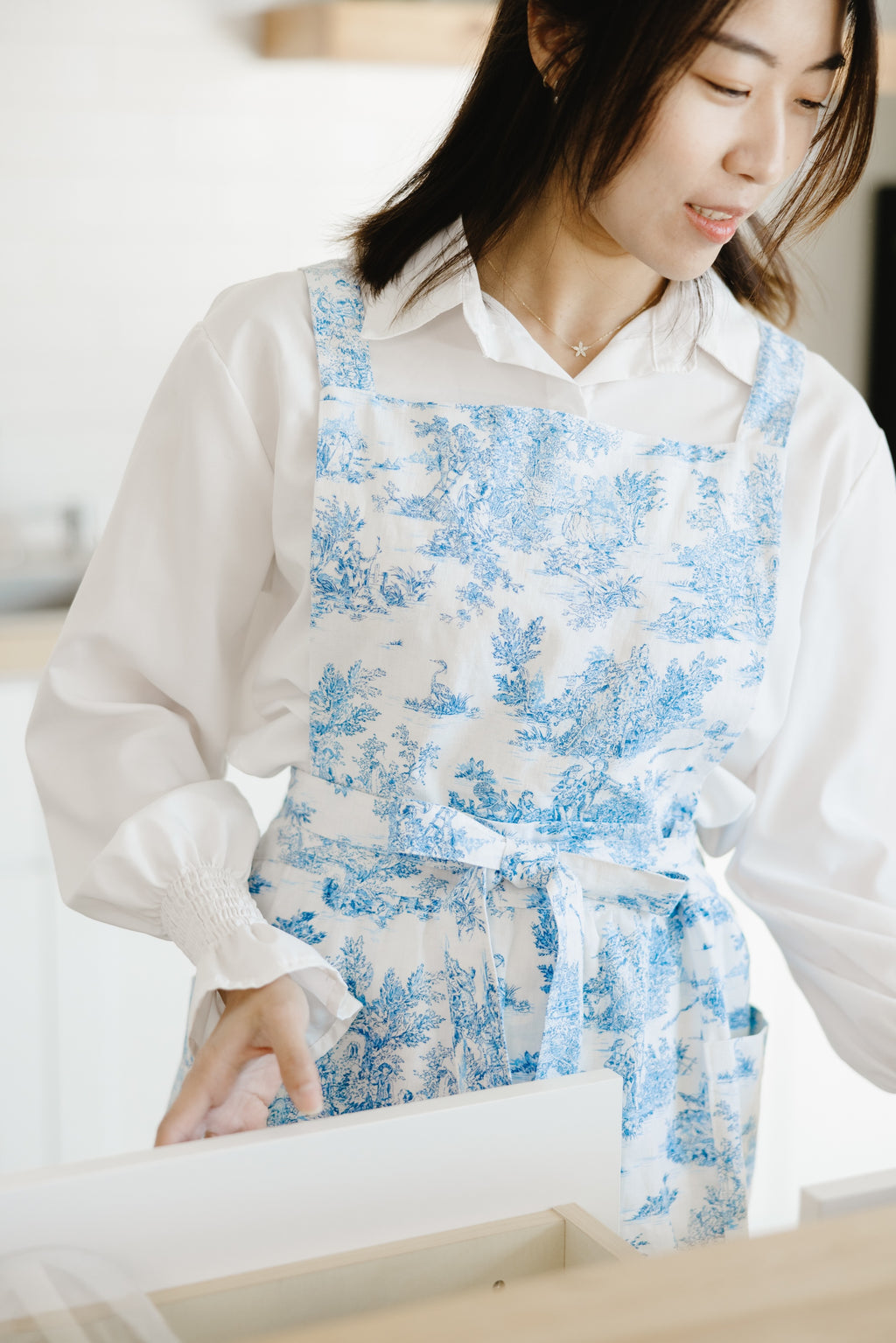 With Grace - Long Sleeveless Cotton Linen Apron